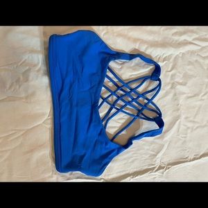 Blue lululemon sports bra.
